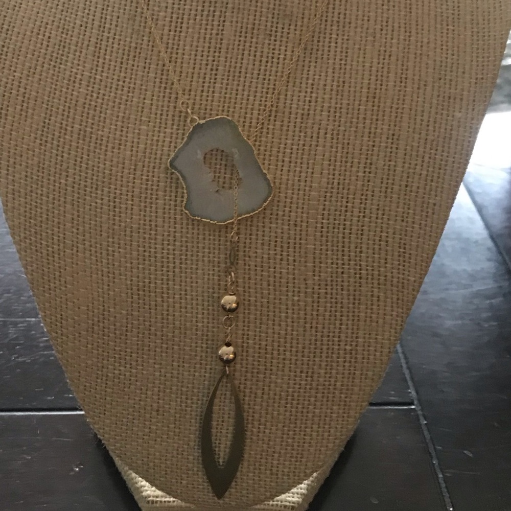 14 K yellow gold fill Agate Pendant